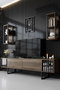 Hanah Home Mueble para Televisor Chrome Line - Nogal, Negro
